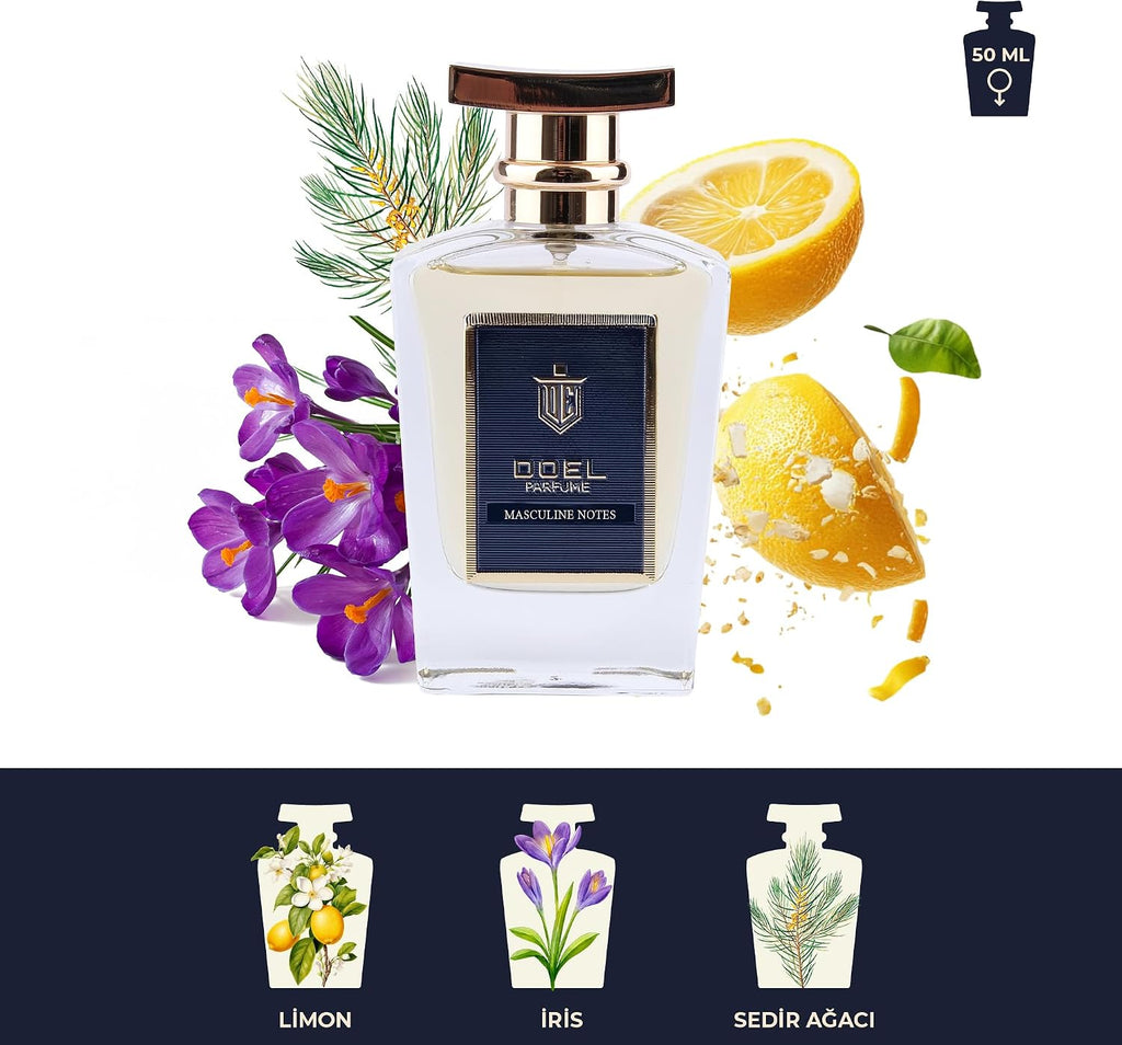Monsieur Erkek EDP Parfüm 50 ml – Armut, Kakule, Ananas, Lavanta, İris, Deri, Paçuli