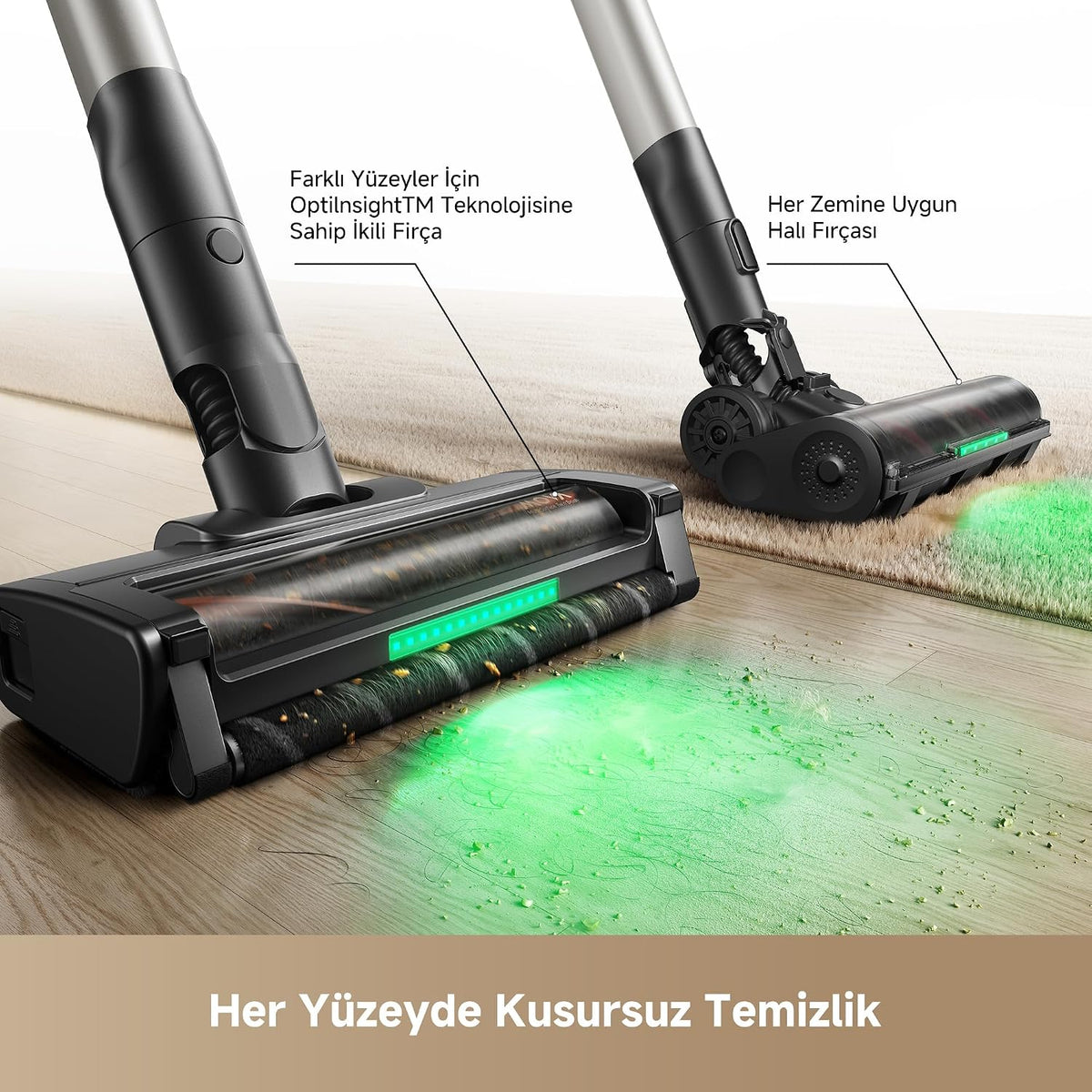 MOVA G70 Complete Kablosuz Dikey Süpürge, 225 AW Yüksek Emiş Gücü, Akıllı Otomatik Güç Ayarı, Anti-Tangle Dolaşma Karşıtı Fırça, Çok Amaçlı Ev ve Evcil Hayvan Süpürgesi, 3 Yıl Garanti