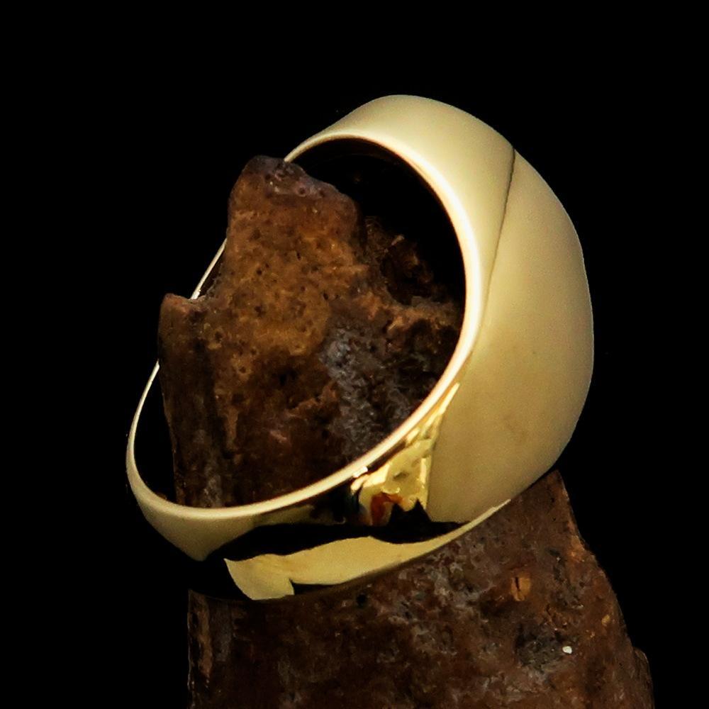 Nicely crafted Men's Outlaw Ring oval 1% Percent Symbol Black
