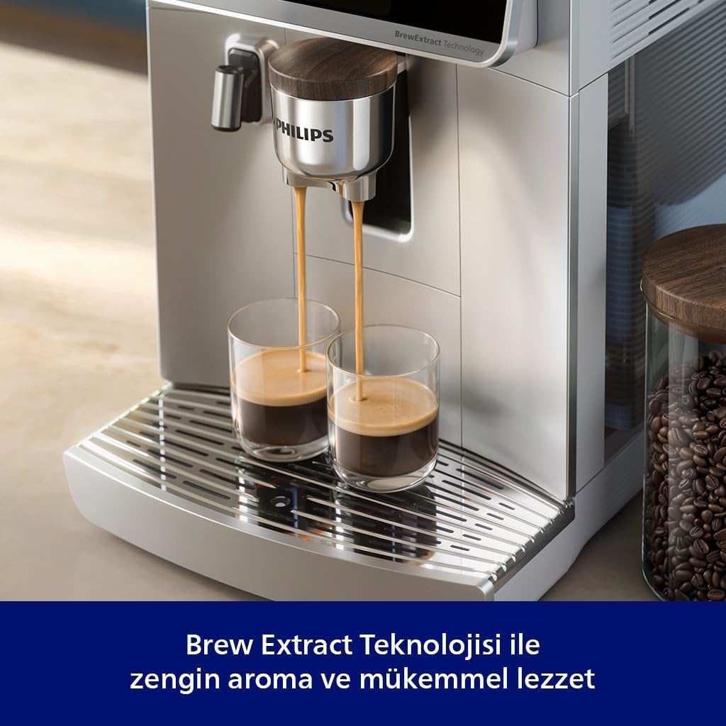 Philips 5500 Serisi LatteGo Tam Otomatik Espresso Makinesi, 20 Sıcak ve Soğuk İçecek, Renkli Dokunmatik Ekran, SilentBrew Teknolojisi (EP5543/90)