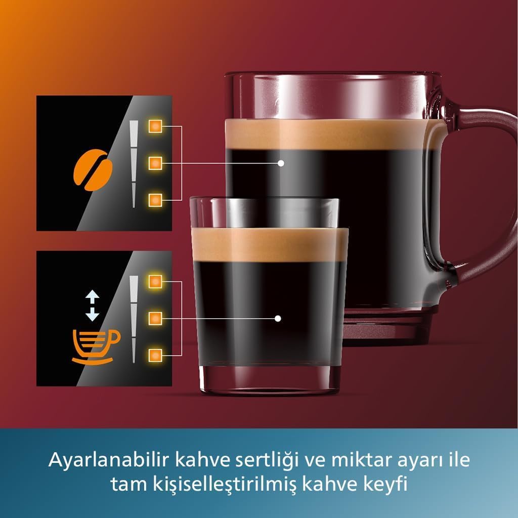 Philips 5500 Serisi LatteGo Tam Otomatik Espresso Makinesi, 20 Sıcak ve Soğuk İçecek, Renkli Dokunmatik Ekran, SilentBrew Teknolojisi (EP5543/90)