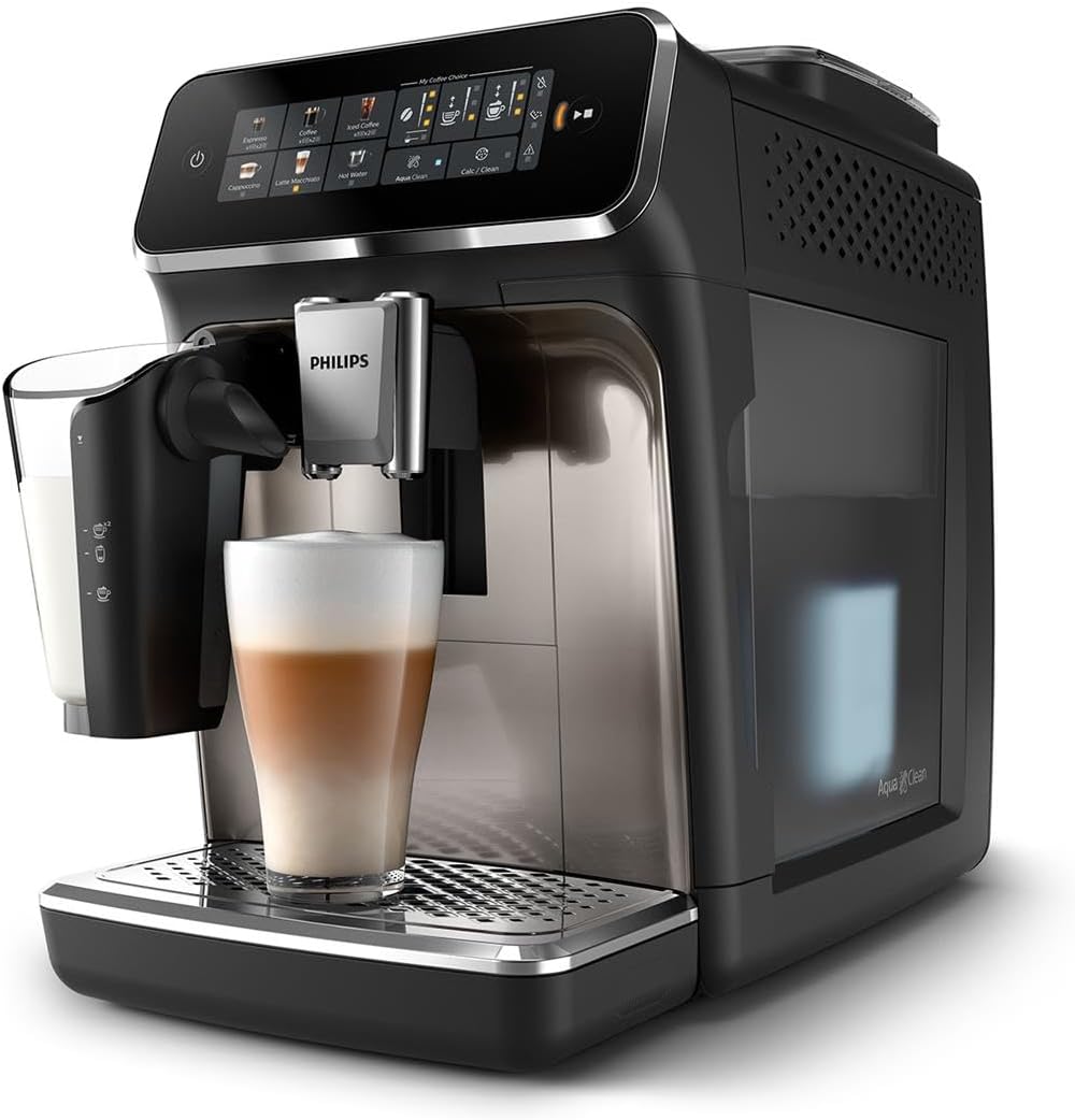 Philips 5500 Serisi LatteGo Tam Otomatik Espresso Makinesi, 20 Sıcak ve Soğuk İçecek, Renkli Dokunmatik Ekran, SilentBrew Teknolojisi (EP5543/90)