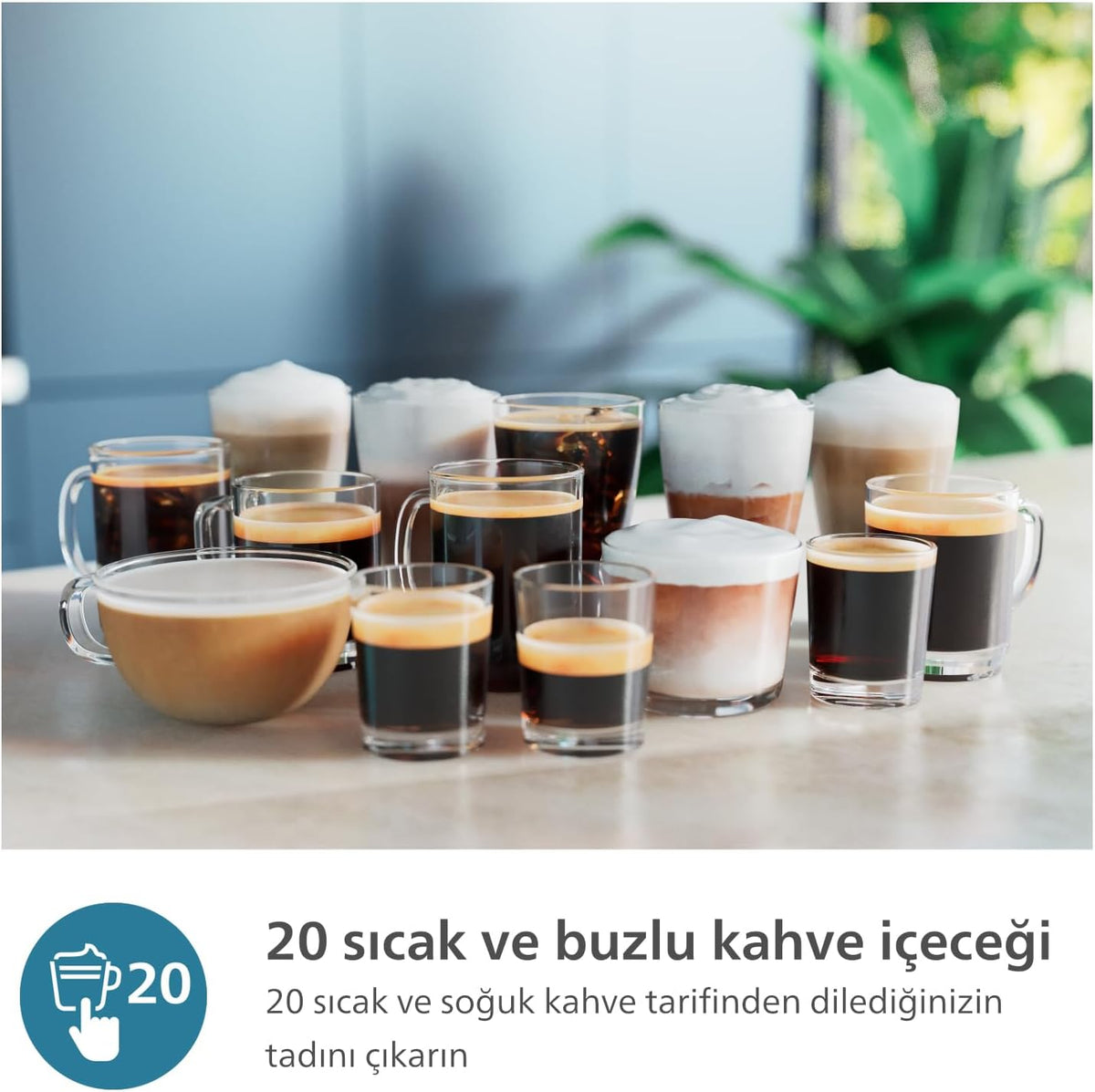 Philips 5500 Serisi LatteGo Tam Otomatik Espresso Makinesi, 20 Sıcak ve Soğuk İçecek, Renkli Dokunmatik Ekran, SilentBrew Teknolojisi (EP5543/90)