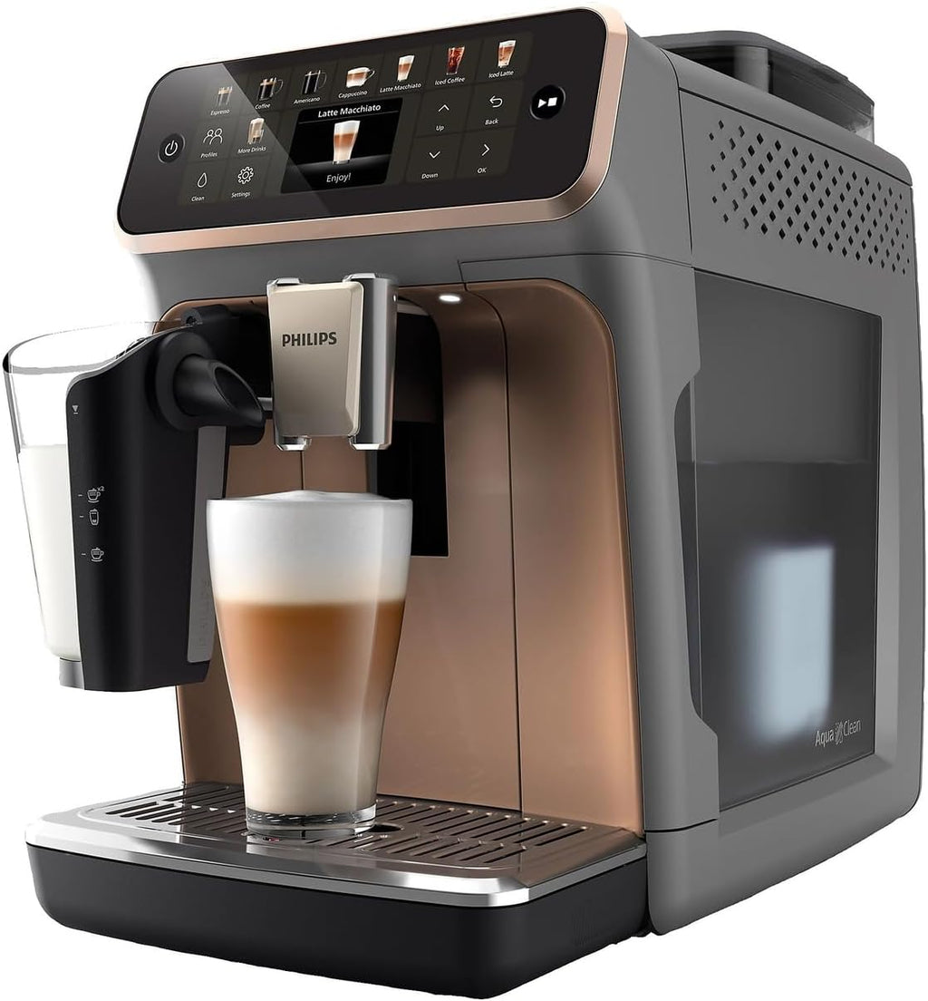 Philips 5500 Serisi LatteGo Tam Otomatik Espresso Makinesi, 20 Sıcak ve Soğuk İçecek, Renkli Dokunmatik Ekran, SilentBrew Teknolojisi (EP5543/90)