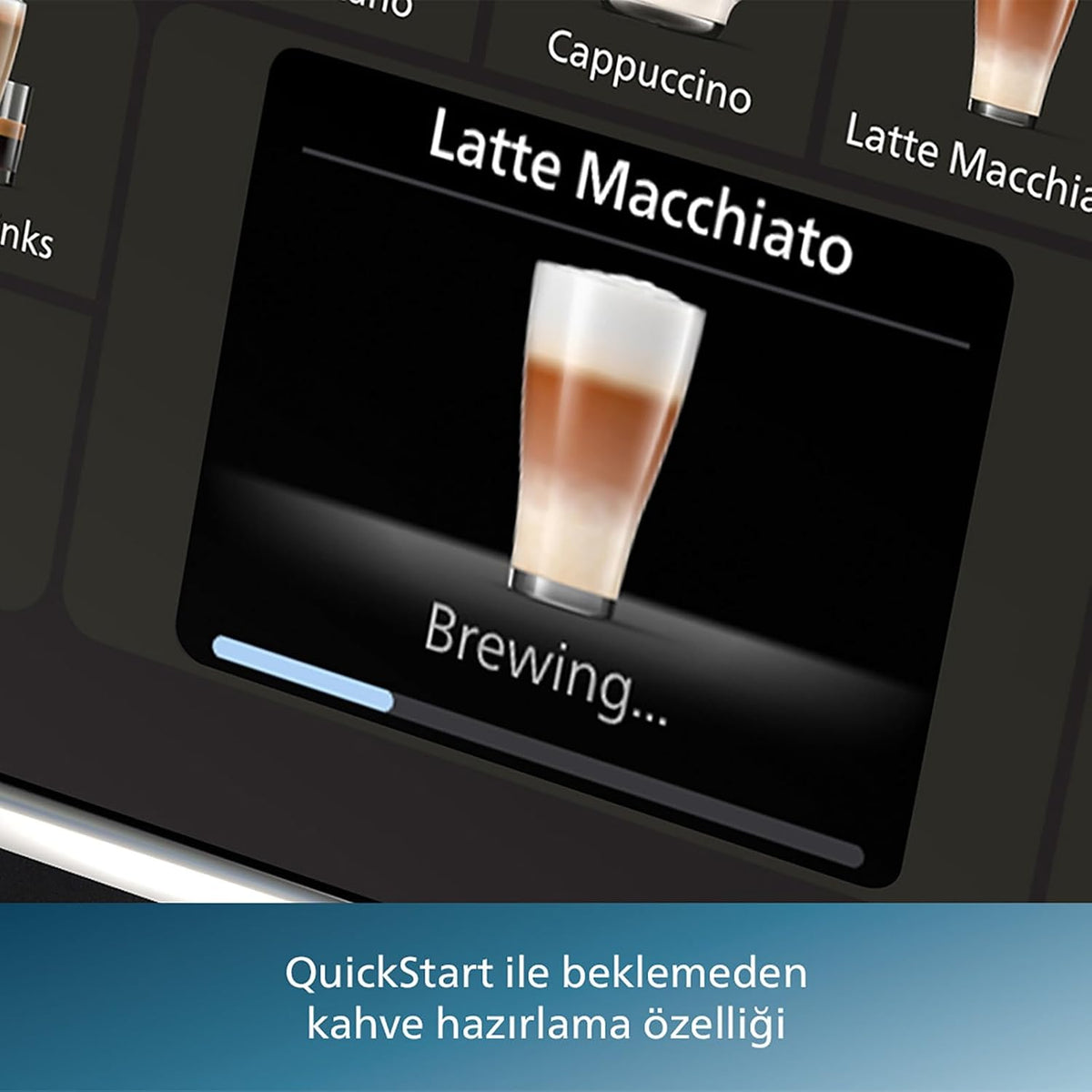 Philips 5500 Serisi LatteGo Tam Otomatik Espresso Makinesi, 20 Sıcak ve Soğuk İçecek, Renkli Dokunmatik Ekran, SilentBrew Teknolojisi (EP5543/90)