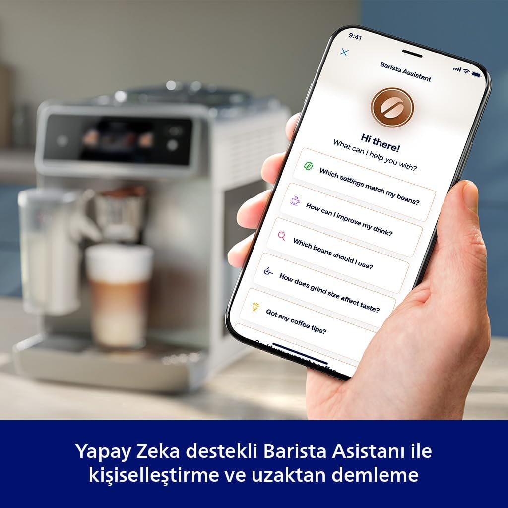 Philips 5500 Serisi LatteGo Tam Otomatik Espresso Makinesi, 20 Sıcak ve Soğuk İçecek, Renkli Dokunmatik Ekran, SilentBrew Teknolojisi (EP5543/90)
