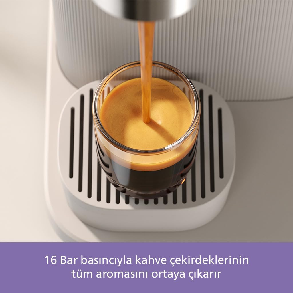 Philips 5500 Serisi LatteGo Tam Otomatik Espresso Makinesi, 20 Sıcak ve Soğuk İçecek, Renkli Dokunmatik Ekran, SilentBrew Teknolojisi (EP5543/90)