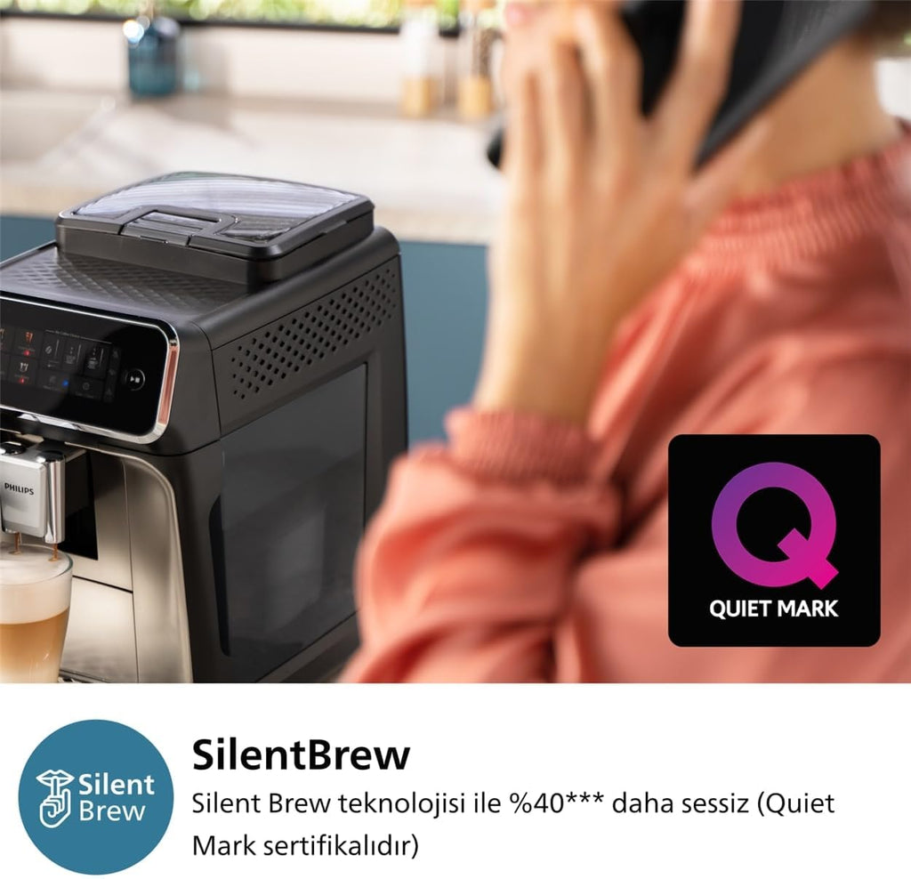 Philips 5500 Serisi LatteGo Tam Otomatik Espresso Makinesi, 20 Sıcak ve Soğuk İçecek, Renkli Dokunmatik Ekran, SilentBrew Teknolojisi (EP5543/90)