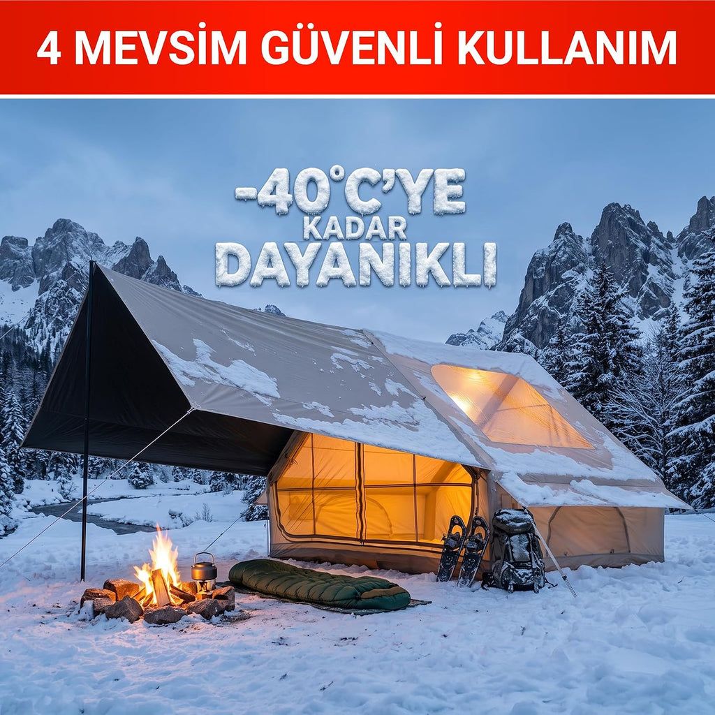 Pikas Rovos Şişme Kamp Çadırı 6 Kişilik | Büyük Boy Aile Çadırı | Hızlı Kurulum Hava Direkli | Kamp, Glamping, Festival ve Outdoor Kullanımı - Camping