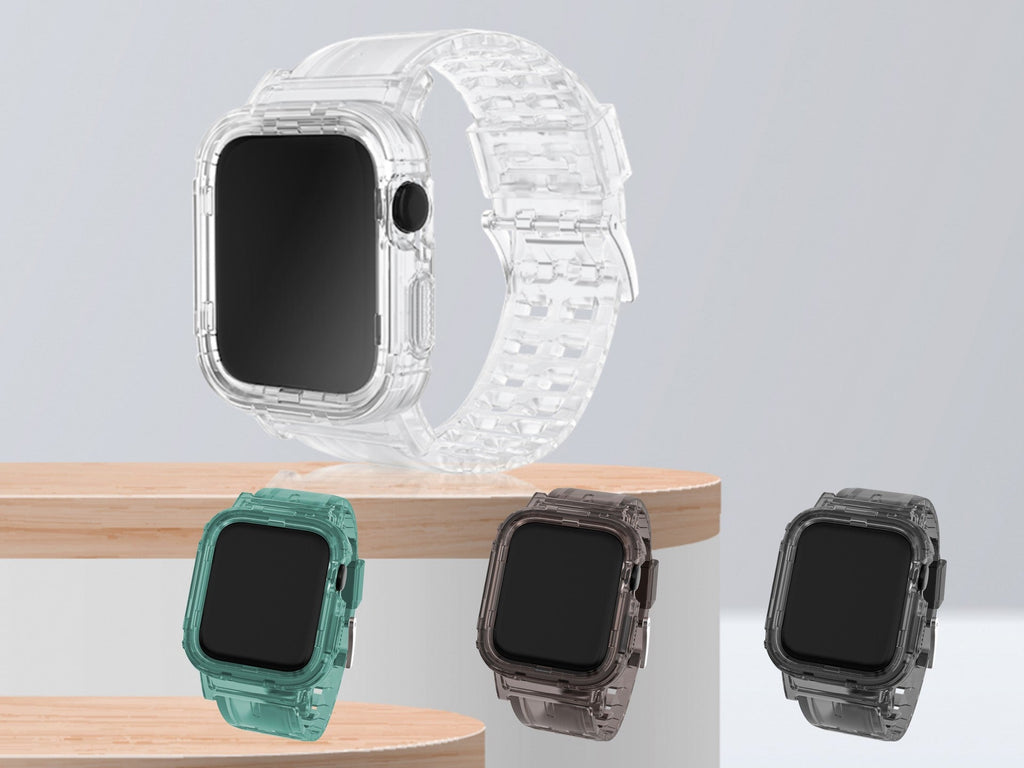 Pulseira de silicone para relógio Techancy, KC2111, compatível com Apple Watch 42-44 mm, castanho café