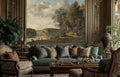 Riverside Castle Pastoral Landscape Wall Mural