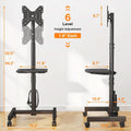 Rolling Television Stand With Height Adjustable Mount