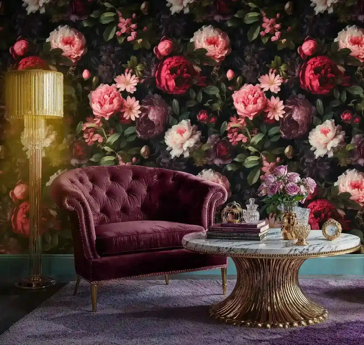 Romantic Garden Peony Wallpaper