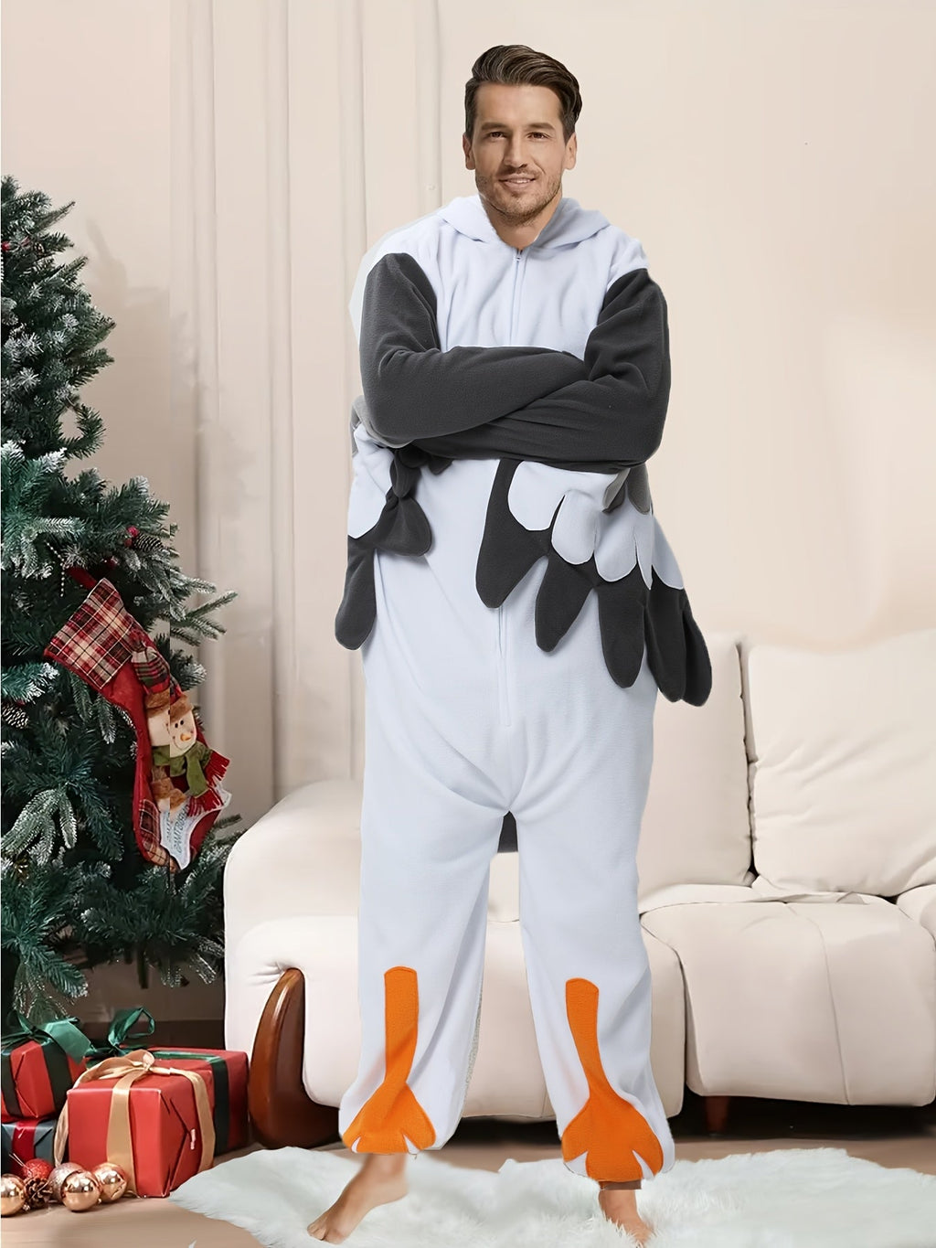 Seagull Cartoon Fleece Onesie Robe