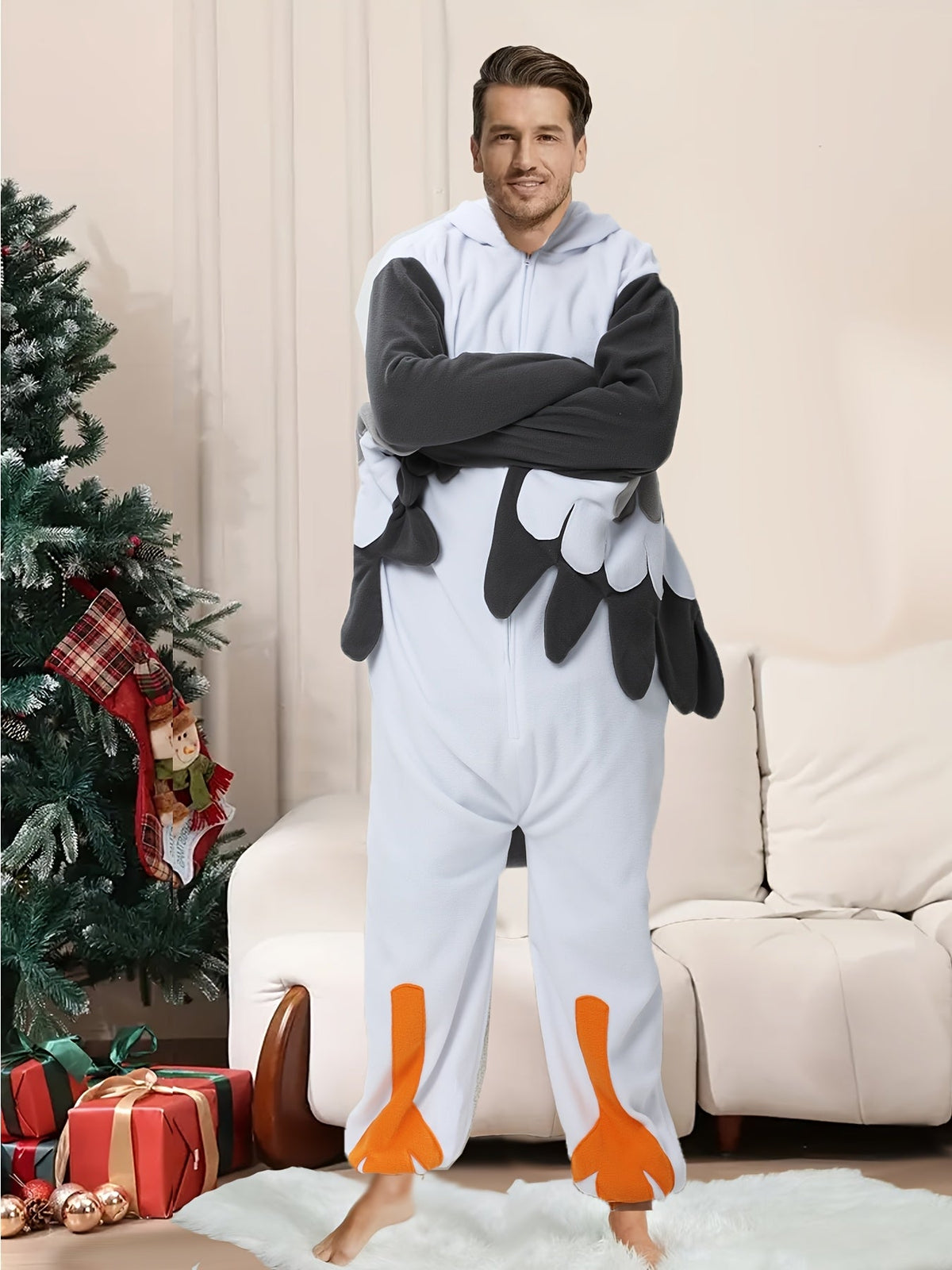 Seagull Cartoon Fleece Onesie Robe