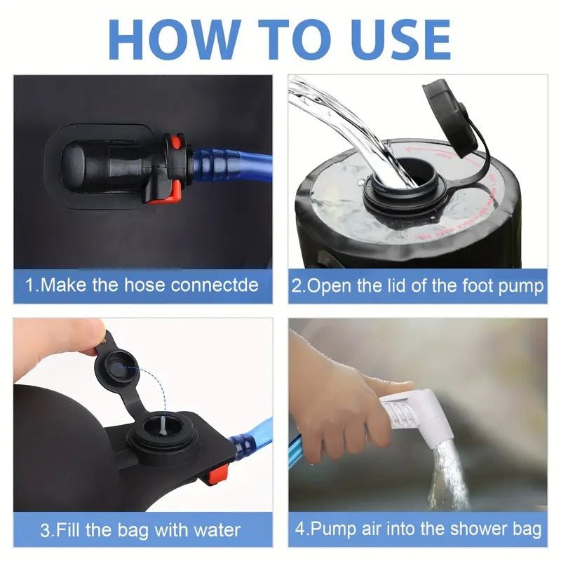 Shower Bag with Foot Pump