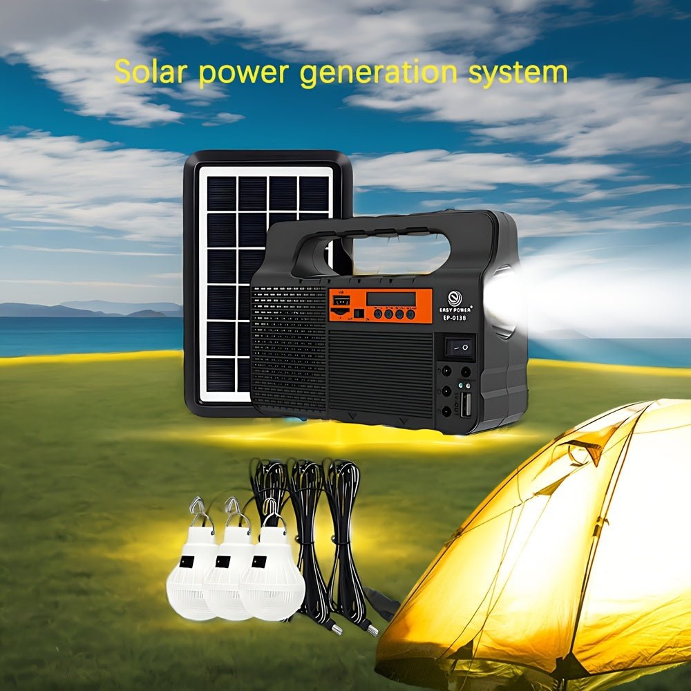 Solar LED Camping Spotlight Power System