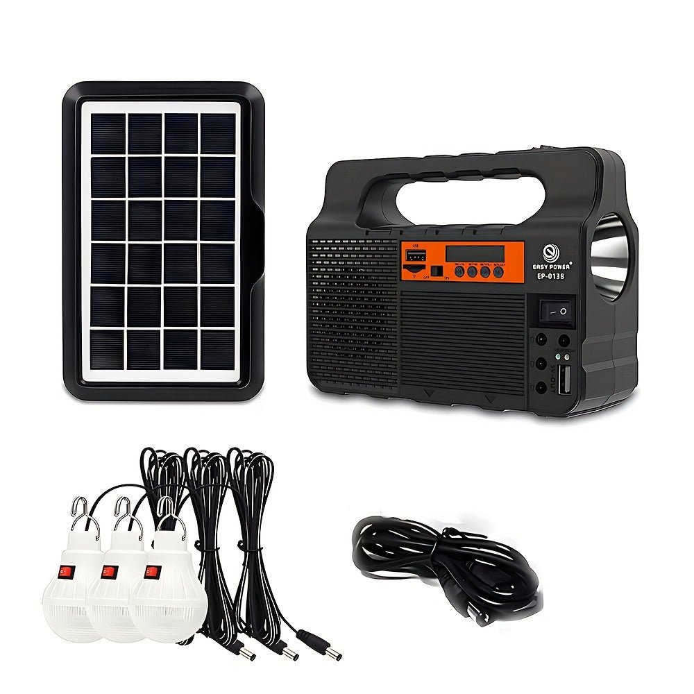 Solar LED Camping Spotlight Power System