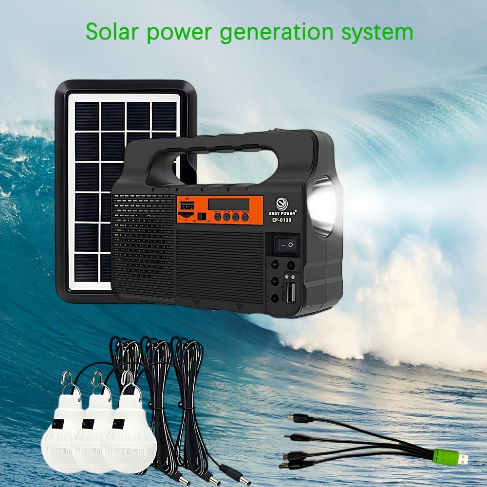 Solar LED Camping Spotlight Power System