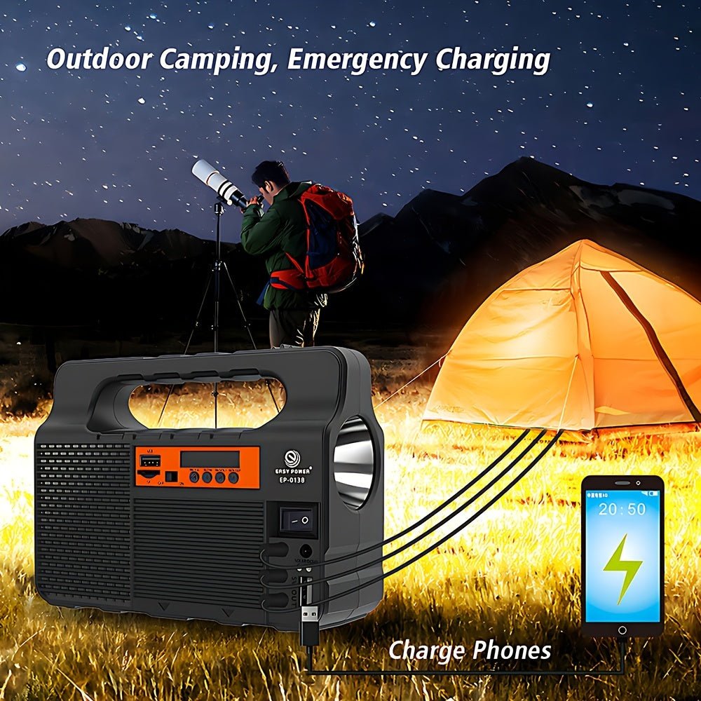 Solar LED Camping Spotlight Power System