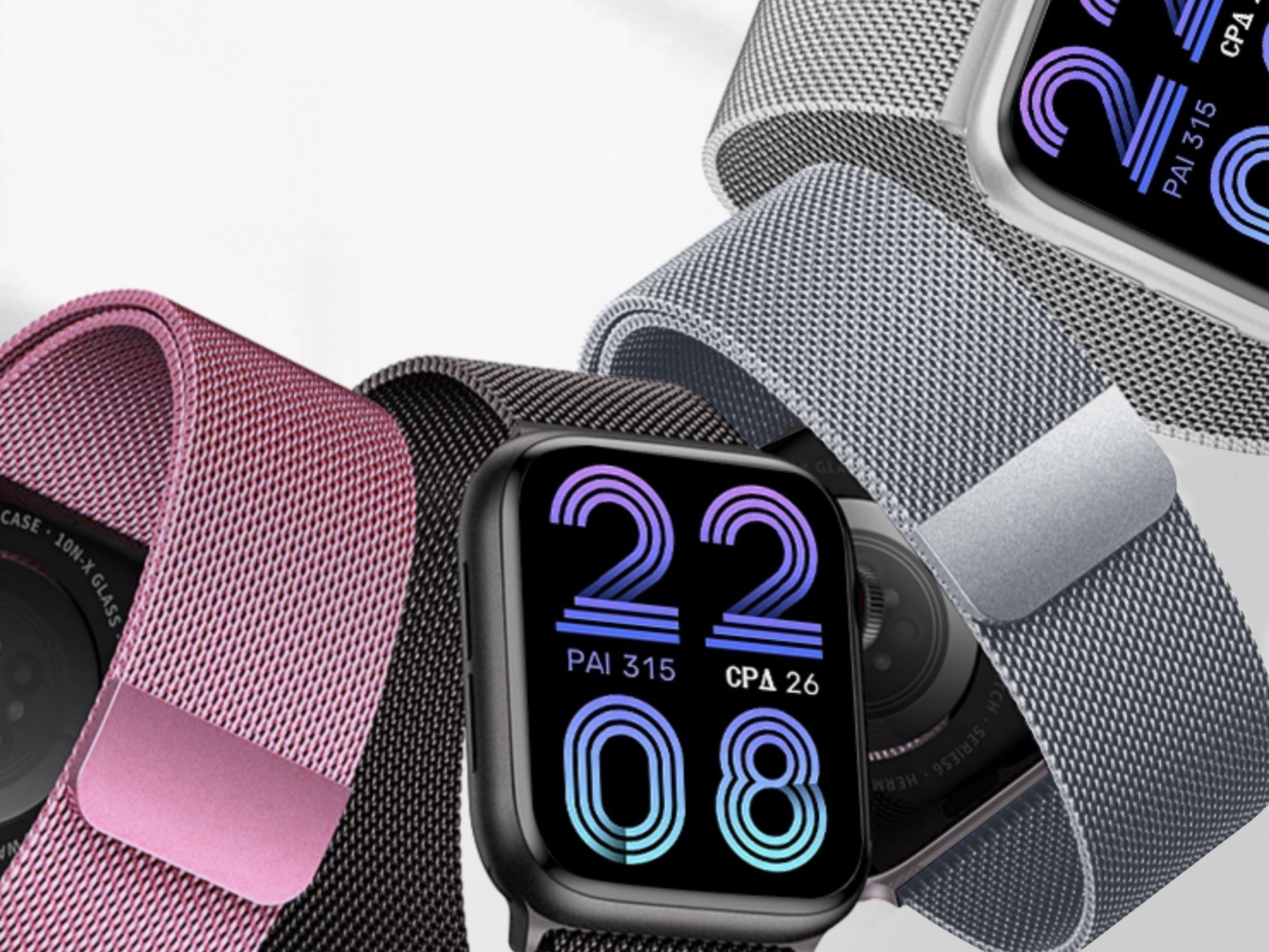 Techancy Faixa Metálica Magnética Cinzenta KC2123, Faixa De Substituição, Compatível Com Apple Watch Series: 38mm/40mm/41mm,