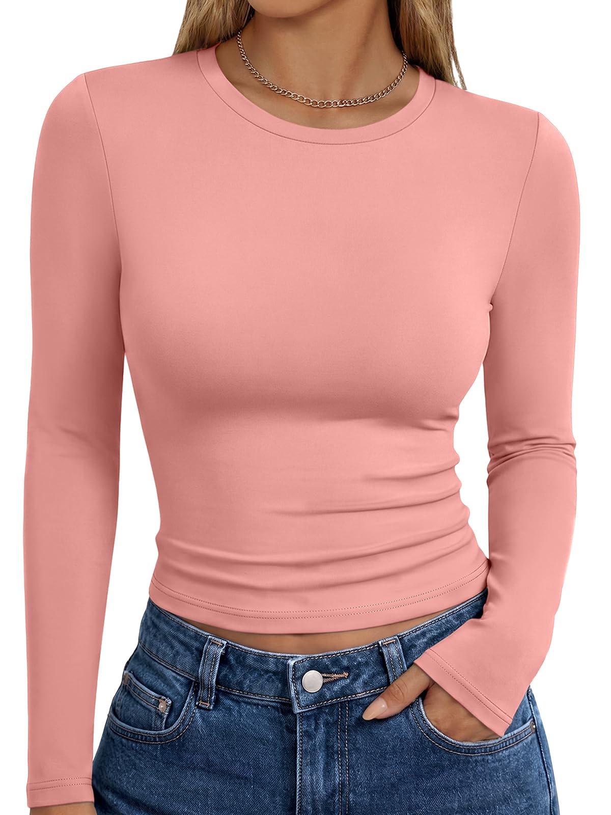 Trendy Queen Womens Long Sleeve T Shirts Fall Fashion Basic Y2K Tops 2026
