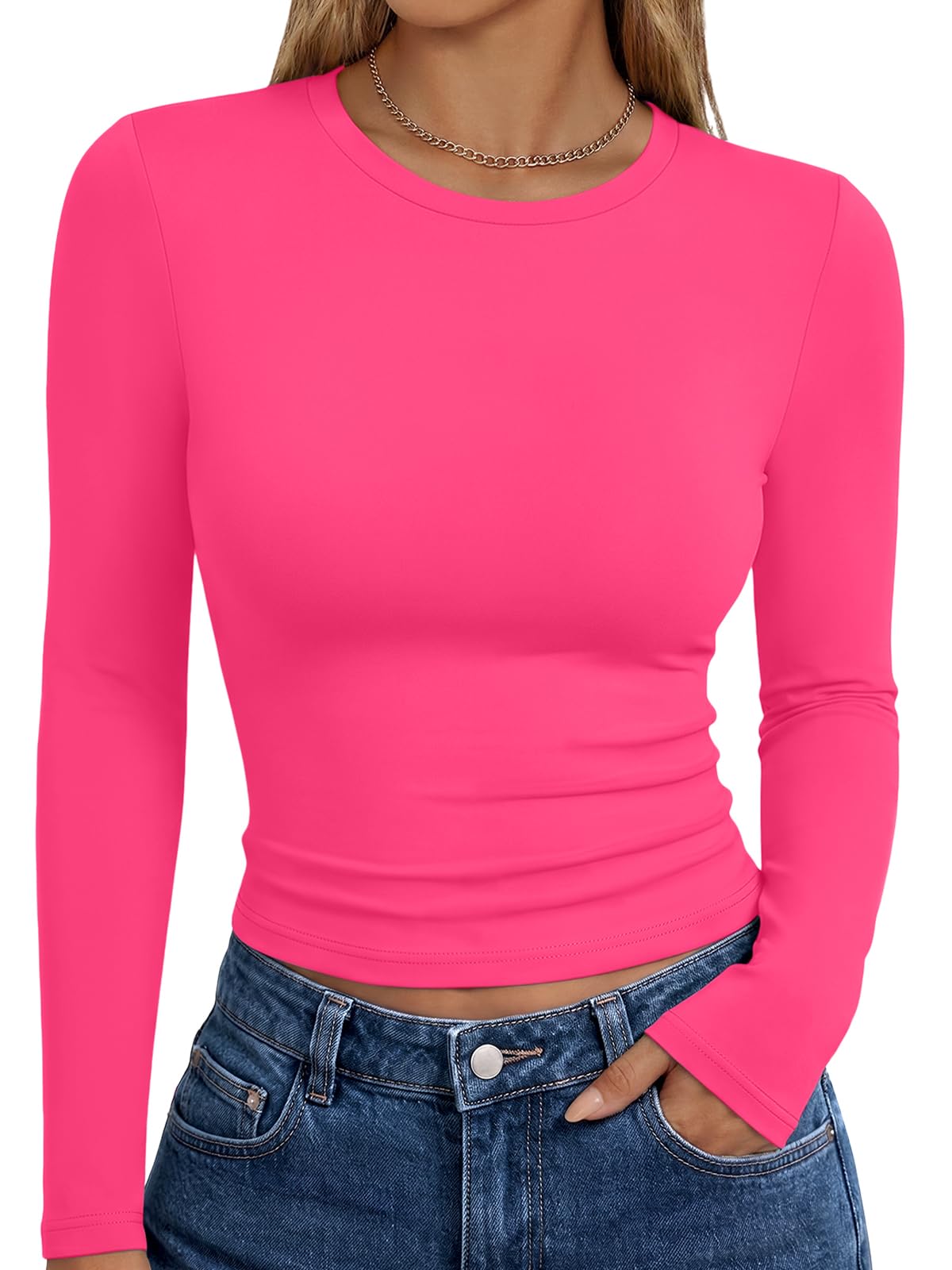 Trendy Queen Womens Long Sleeve T Shirts Fall Fashion Basic Y2K Tops 2026