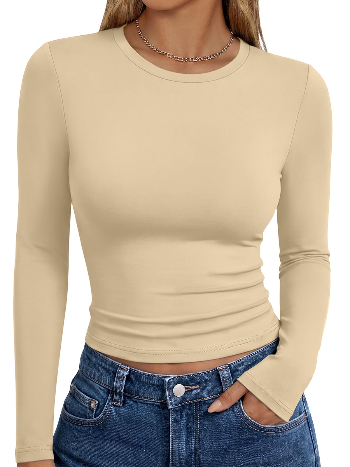Trendy Queen Womens Long Sleeve T Shirts Fall Fashion Basic Y2K Tops 2026