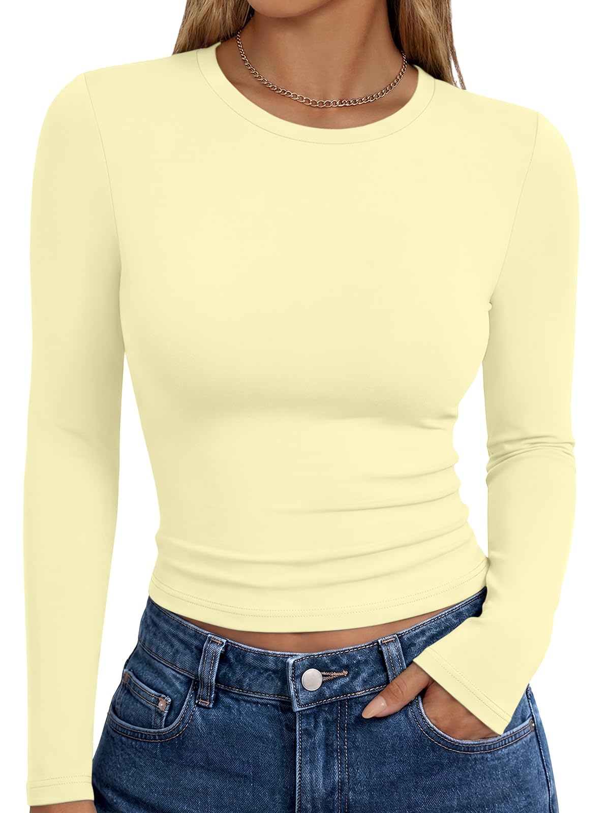 Trendy Queen Womens Long Sleeve T Shirts Fall Fashion Basic Y2K Tops 2026