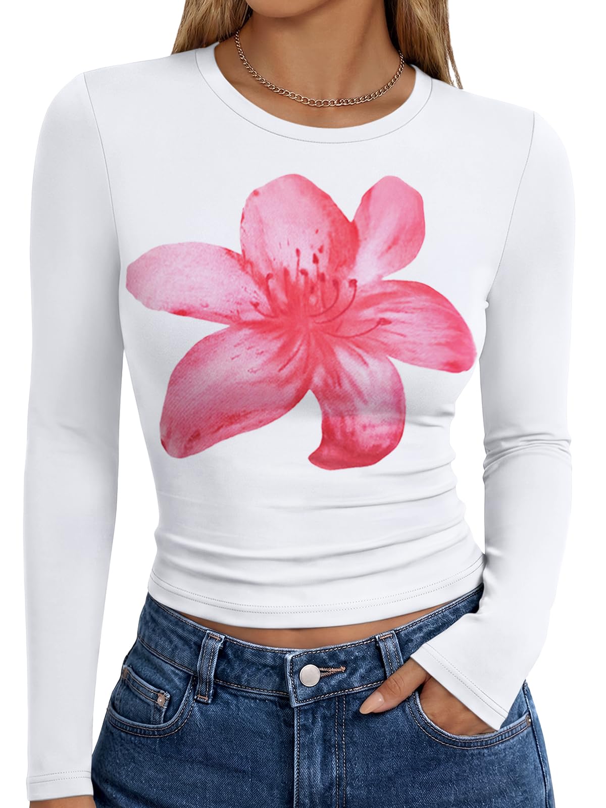 Trendy Queen Womens Long Sleeve T Shirts Fall Fashion Basic Y2K Tops 2026