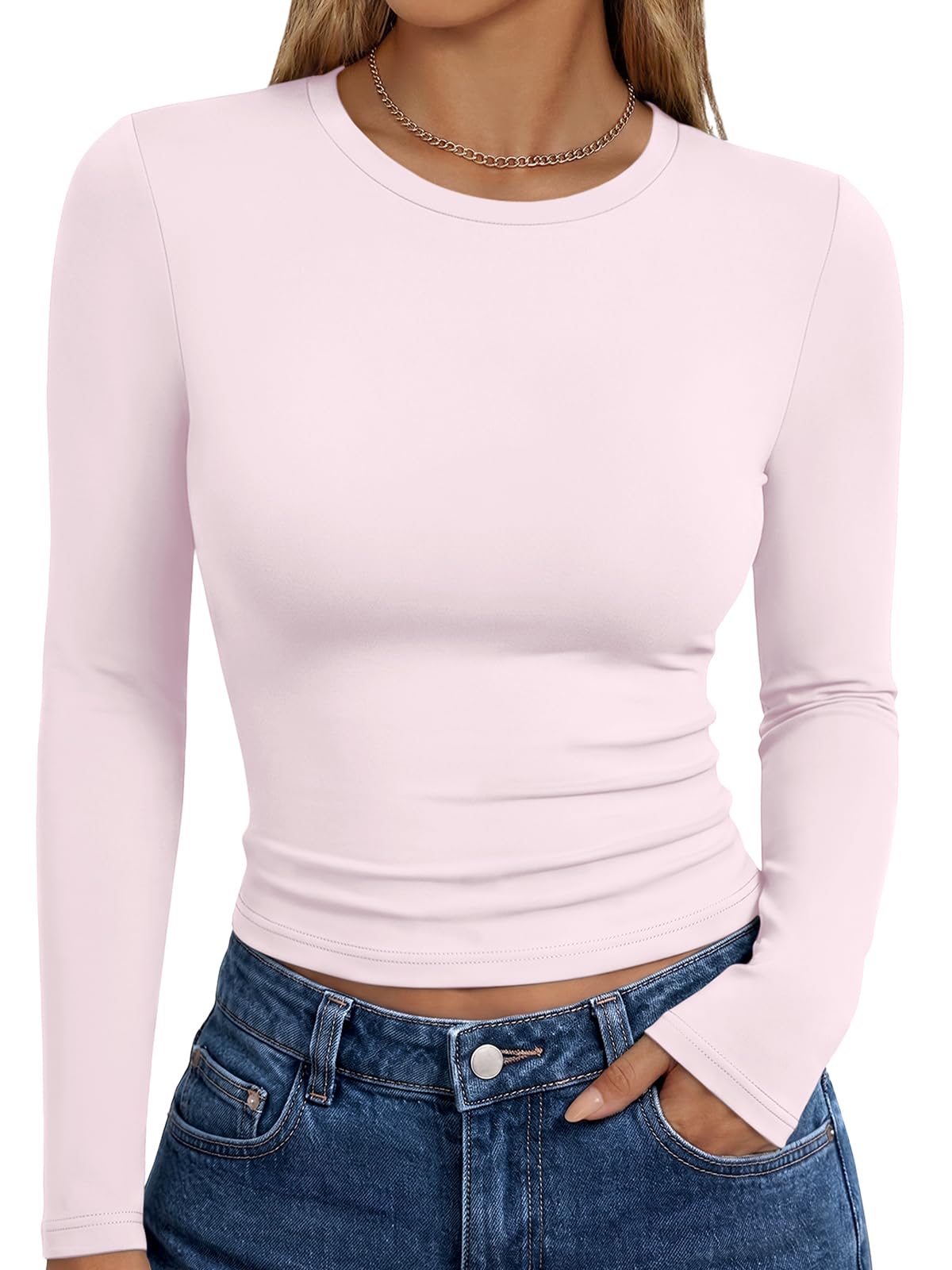 Trendy Queen Womens Long Sleeve T Shirts Fall Fashion Basic Y2K Tops 2026