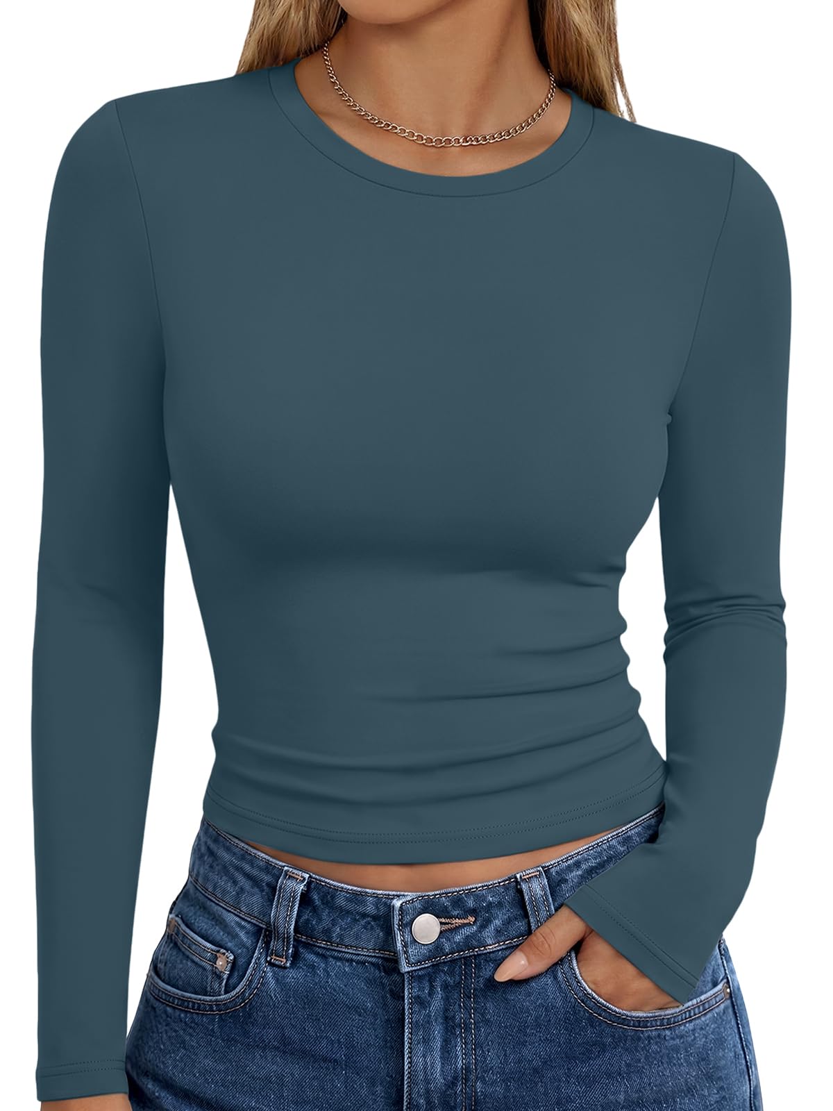 Trendy Queen Womens Long Sleeve T Shirts Fall Fashion Basic Y2K Tops 2026