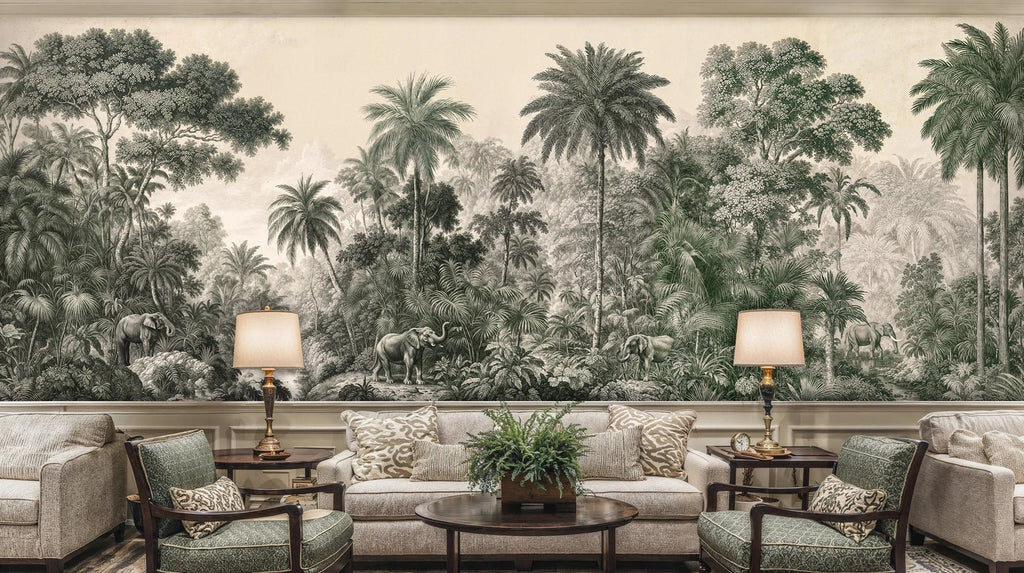 Tropical Elephant Jungle Wall Mural