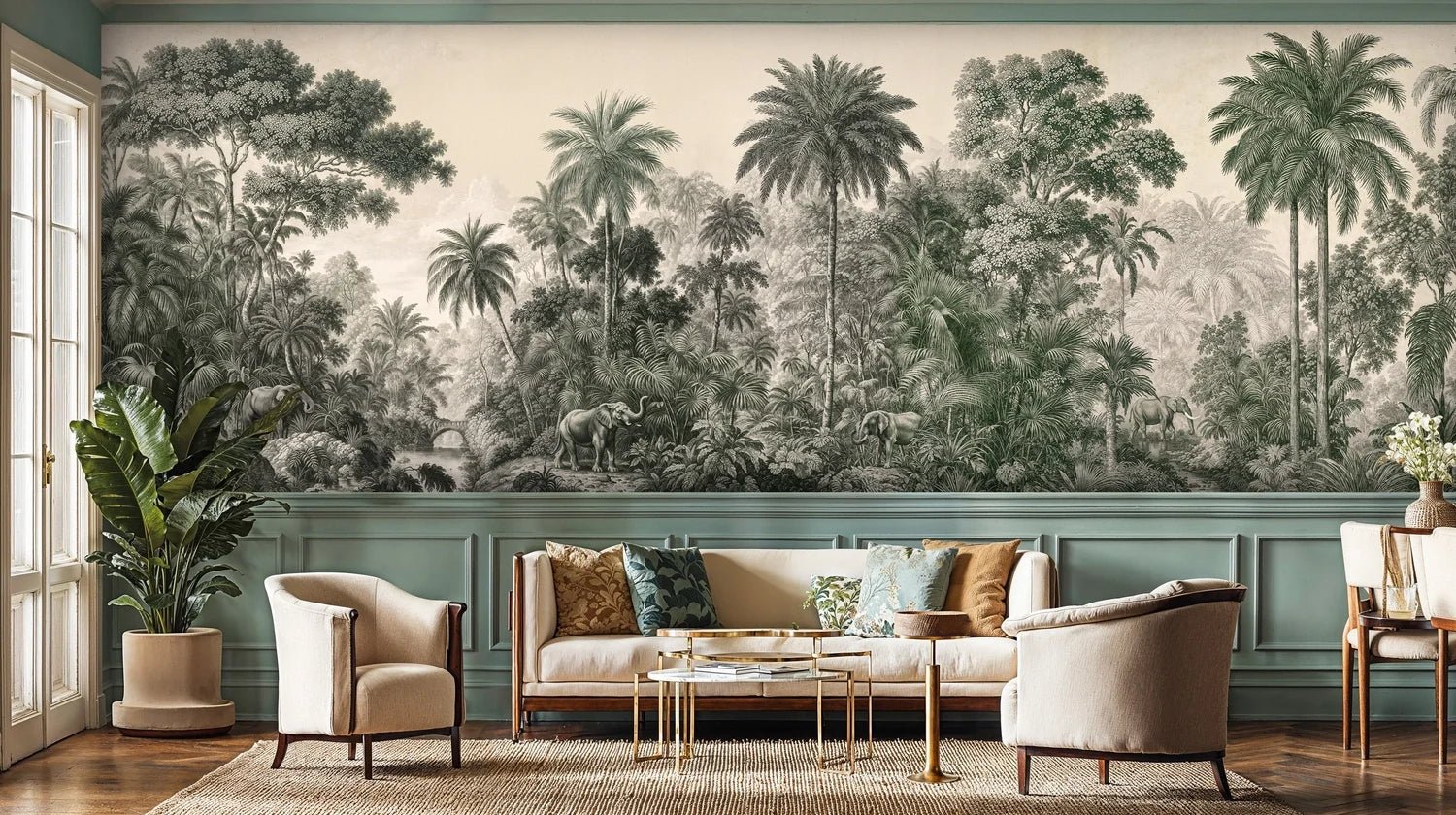 Tropical Elephant Jungle Wall Mural