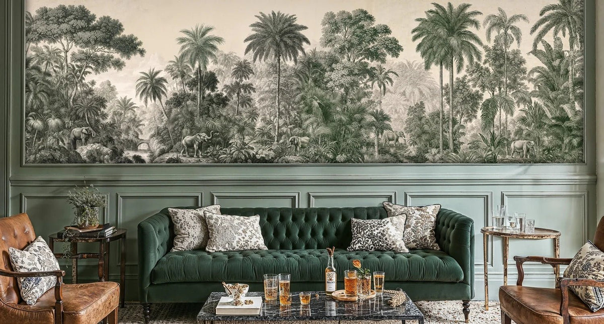 Tropical Elephant Jungle Wall Mural