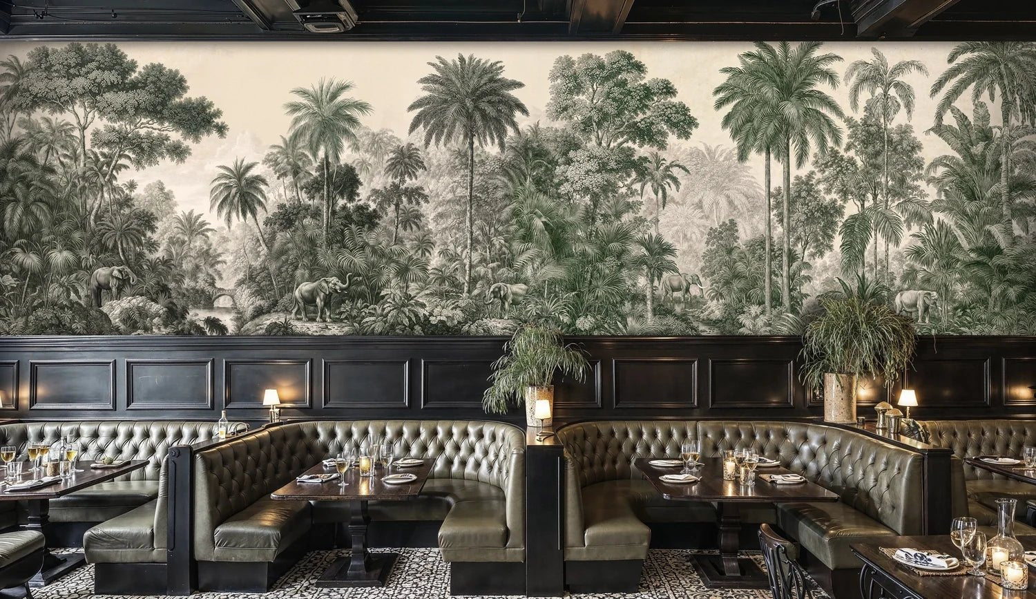 Tropical Elephant Jungle Wall Mural