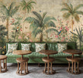 Tropical Jungle Birds and Palms Wall Mural