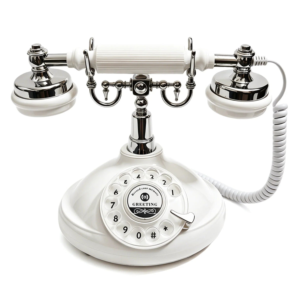 Voice Guestbook Telphone Wedding Telephone Capacity Vintage Rotary Recording Phone Customized Message for Wedding Birthday Party