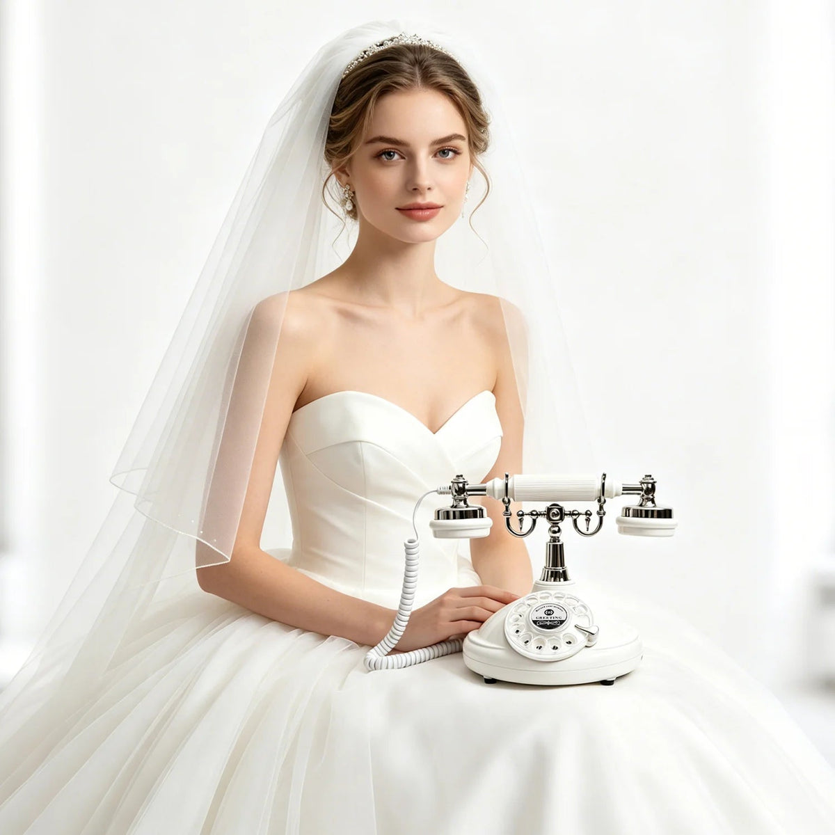 Voice Guestbook Telphone Wedding Telephone Capacity Vintage Rotary Recording Phone Customized Message for Wedding Birthday Party