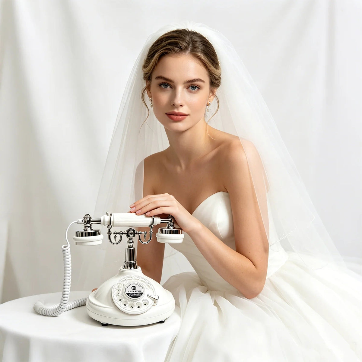 Voice Guestbook Telphone Wedding Telephone Capacity Vintage Rotary Recording Phone Customized Message for Wedding Birthday Party