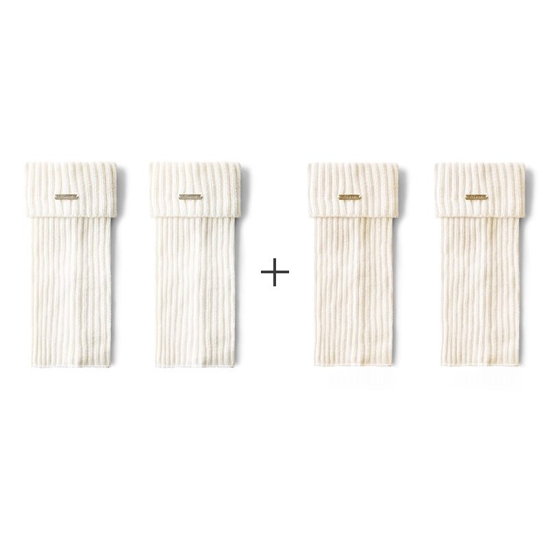 Women's 30cm Cuffed Ribbed Leg Warmers – Autumn & Winter 2-Pair Set